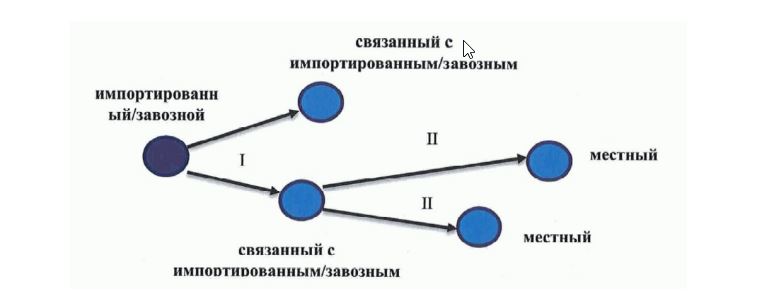 Схема вторичного распространения кори на уровне второго поколения воспроизводства инфекции